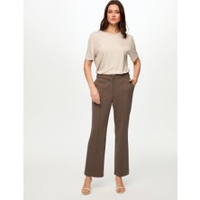 Faik Sönmez Önü Dikiş Detaylı Wide Leg Fit Örme Pantolon S26PNT017