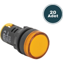 Derko 20 Adet Sarı Sinyal Butonu