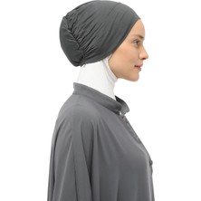 Altobeh Hazır Pratik Geçmeli Lastikli Tesettür Bone - Füme