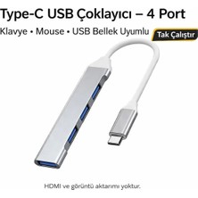 Arkhelais Type C USB Çoklayıcı 4 Port | Klavye Mouse Uyumlu | USB Hub