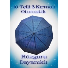 Rubenis Renkli 10 Telli Otomatik Açılır Yağmur Şemsiyesi, Şık ve Kullanışlı