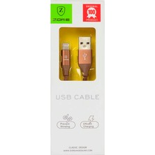 Büşra Ayhan Kahverengi Metal Uçlu Lightning USB Kablo