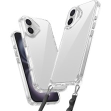 Büşra Ayhan iPhone 16 Kılıf Airbagli Takılabilir Askı Aparatlı Bsay Snap Silikon Kapak-Şeffaf