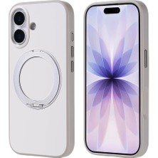 Büşra Ayhan iPhone 17 Kılıf M-Safe Şarj Özellikli Standlı Bsay Proton Silikon Kapak - Gri