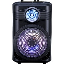 Büşra Ayhan Bsay GD-904 Dijital LED Göstergeli Fm Radyolu Mikrofonlu Rgb Tws 8 Inç Stereo Bass Kablosuz Karaoke