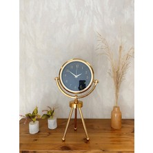 Argesco Mühendislik Gold Metal Mini Tripod Tokyo Masa Saati 45×26 cm