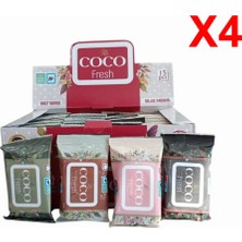 Coco Fresh Cep Islak Mendil (15'li Paket) 36'lı Kutu x 4 Kutu (144 Paket)  - Renkli