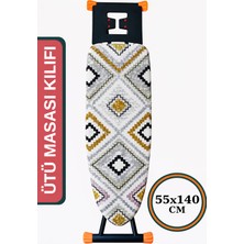 Asev Home Ütü Masası Kılıfı Büyük Boy Ipli Stoperli Keçeli Kılıfı Örtüsü Bezi 55X140 cm Anatolya