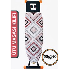 Asev Home Ütü Masası Kılıfı Büyük Boy Ipli Stoperli Keçeli Kılıfı Örtüsü Bezi 55X140CM Mezopotamya