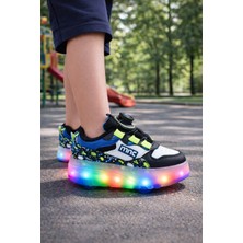 Minibonito Kaykaylı Çocuk Işıklı Ayakkabı - Işıklı Patenli Kaykay Ayakkabı - Kaykay Ayakkabı