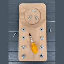 Ev Yapımı Hikayeler Montessori Vidalama Tahtası (Tornavida)