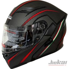 Jiekai JK-902 Çene Açılır Kask * Çene Pedli * B1 Karbon Desen