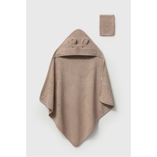 Bubbles %100 Pamuk Eoke Tex Sertifikalı Sevimli Ayıcık Keseli Bebek Havlu Kundak Takım