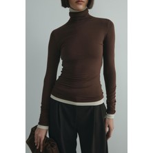 Suud Collection Kahverengi Boğazlı Tensel Body