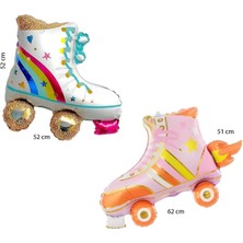 Pandoli Retro Disko 80 Ler 90 Lar 2 Farklı Model Paten Şekilli Folyo Balon 2 Adet