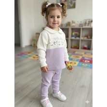 Yağmur Giyim Tuktuk %100 Pamuk Lila Yakası Robalı Karakterli Kız Takım 6-18 Ay 411