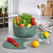 Süzgeçli Kapaklı Çok Amaçlı Saklama Kabı | Mutfak Organizeri | Sebze Meyve Yıkama & Saklama Kabı