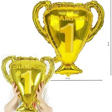 Pandoli Retro Disko Altın Renk Şampiyon Kupası Şekilli Folyo Balon 61X56 cm 1 Adet