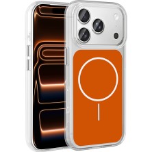 Büşra Ayhan iPhone 17 Pro Max Kılıf M-Safe Şarj Özellikli Metal Buton Tasarımlı Zore Ikonik Sert Silikon Kapak -