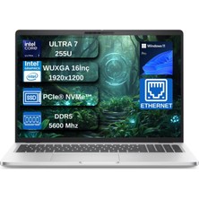 Dell Pro 16 Plus Intel Core Ultra 7 255U 5.2ghz 64GB Ddr5 2tb SSD Windows 11 Pro Intel® Aı Boost 16 Inç IPS Fullhd+ (1920X1200) Taşınabilir Bilgisayar+Mouse Hediyeli BTO105PB16250WPCB15
