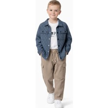 İrem Çocuk Giyim Erkek Çocuk Jakar Gömlekli Gabardin Pantolonlu Uzun Kol Tişörtlü Üçlü Şık Takım