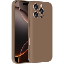 Büşra Ayhan iPhone 16 Pro Kılıf Kamera Korumalı Kartlık Hazneli Bsay Vitra Kapak - Kahverengi