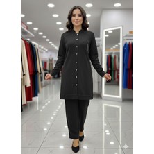 Fonna Broş Detaylı Hakim Yaka Ikili Takım