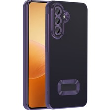 Büşra Ayhan Galaxy A36 Kılıf Kamera Korumalı Logo Gösteren Bsay Omega Kapak - Derin Mor