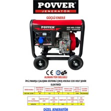 Power 8GF-ME-11500 10 Kva Ipli Marşlı Dizel Jeneratör