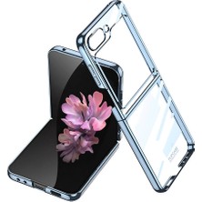 Büşra Ayhan Galaxy Z Flip 6 Kılıf Bsay Full Camlı Kıpta Kapak-Mavi