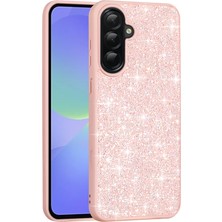 Büşra Ayhan Galaxy A36 Kılıf Parlak Taşlı Tasarım Bsay Pırlanta Kapak - Pembe