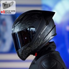 Ls2 Rapid 2 Race Crypt Mat Siyah Kask ve Şeffaf Vizör, Polikarbon Malzeme ile Dayanıklı ve Hafif Tasarım