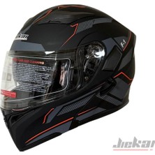 Jiekai JK-902 Çene Açılır Kask * Çene Pedli * E1 Siyah Truncu