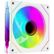 Alfatech AT-12ARGB 120 mm Double Ring Aynalı Argb Beyaz Kasa Fanı – Soğutma Fanı