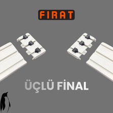 Fırat 3 (Üç) Raylı Korniş Sonu Kilidi - Kayma Önleyici Perde Durdurucu Final Başlığı