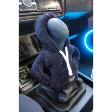 Özgürce Siyah Balaklava Peluş Hoodie Vites Topuz Süsü Oto Aksesuarı