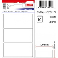 Tanex Ofc-124 Beyaz Etiket 100 Adet 48x100 mm Ölçülerle Ofis Kullanımı İçin Pratik Çözüm