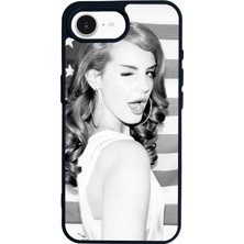 Scaleta Case iPhone 16E Uyumlu Lana Del Rey Tasarımlı Glossy Mat Siyah Silikon Telefon Kılıfı