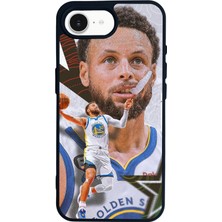 Scaleta Case iPhone 16E Uyumlu Stephen Curry Tasarımlı Glossy Mat Siyah Silikon Telefon Kılıfı