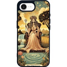 Scaleta Case iPhone 16E Uyumlu Tarot Tasarımlı Glossy Mat Siyah Silikon Telefon Kılıfı