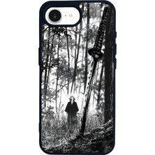 Scaleta Case iPhone 16E Uyumlu Vagabond Tasarımlı Glossy Mat Siyah Silikon Telefon Kılıfı