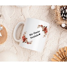 Safir Tasarım  Premium Beyaz Porselen Kupa - Kişiye Özel Aşk Temalı