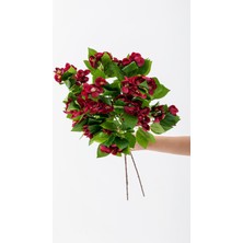 Güleç Yapay Çiçek Yapay Lux Menekşe Dalı Bordo 80 cm 5 Yaprak