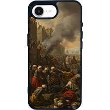 Scaleta Case iPhone 16E Uyumlu Osmanlı Tasarımlı Glossy Mat Siyah Silikon Telefon Kılıfı