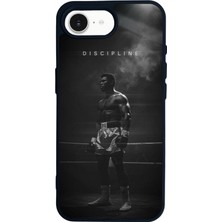 Scaleta Case iPhone 16E Uyumlu Boks Tasarımlı Glossy Mat Siyah Silikon Telefon Kılıfı