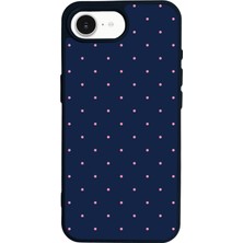 Scaleta Case iPhone 16E Uyumlu Puantiye Tasarımlı Glossy Mat Siyah Silikon Telefon Kılıfı