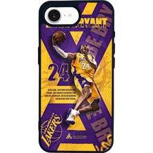Scaleta Case iPhone 16E Uyumlu Kobe Bryant Tasarımlı Glossy Mat Siyah Silikon Telefon Kılıfı