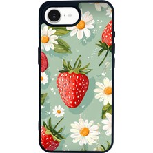 Scaleta Case iPhone 16E Uyumlu Meyve Tasarımlı Glossy Mat Siyah Silikon Telefon Kılıfı