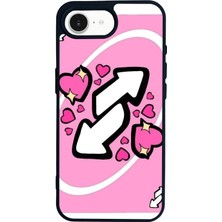 Scaleta Case iPhone 16E Uyumlu Uno Tasarımlı Glossy Mat Siyah Silikon Telefon Kılıfı