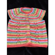 Ekinoksen Kızlar Için Şık Renkli Örme Yelek